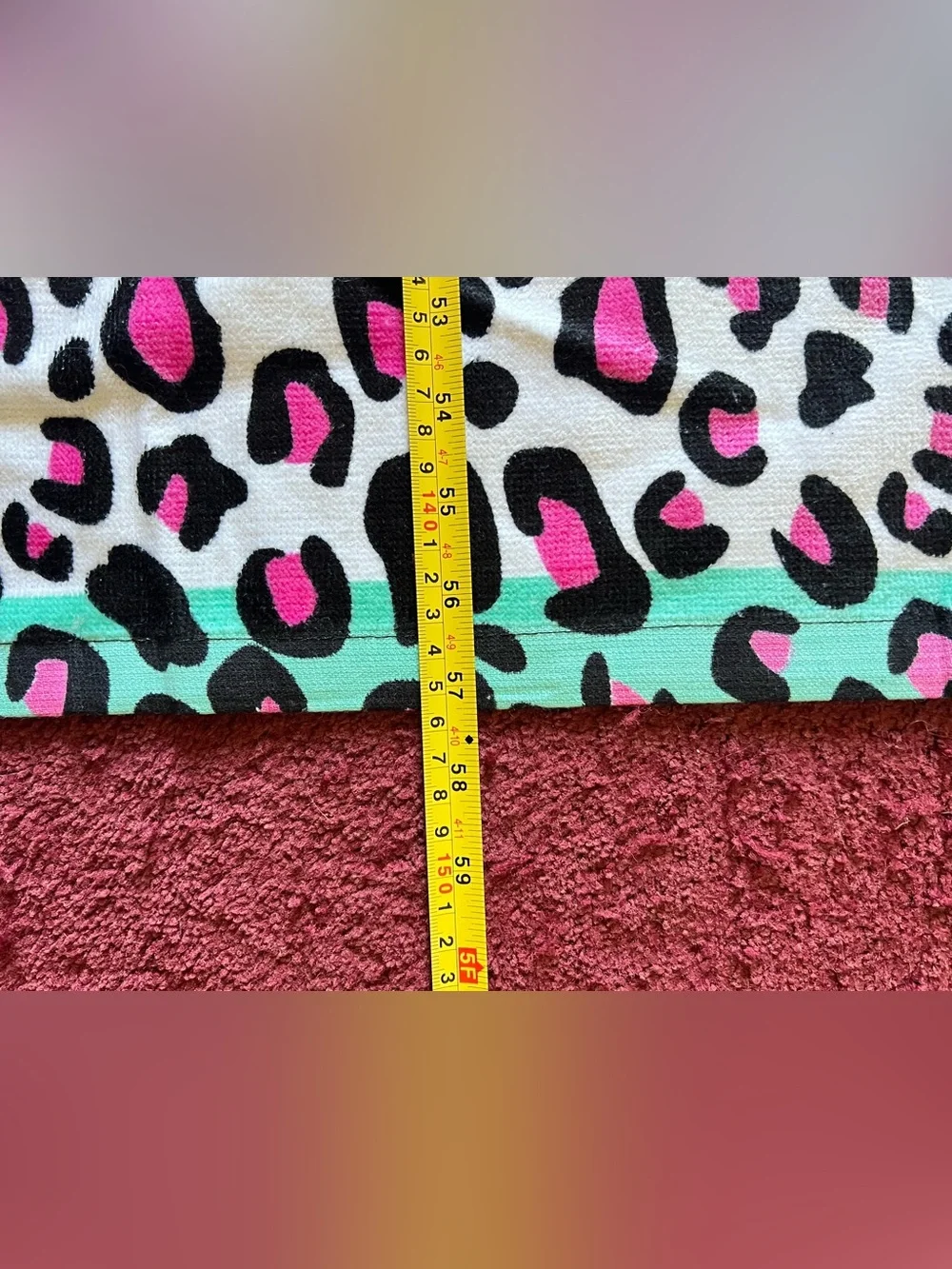 Colorful Leopard Print Striped Beach Towel